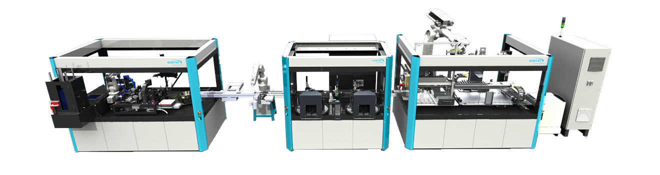 Modularer Anlagenverbund im Sondermaschinenbau Verkettete Maschinenanlage im modularen Sondermaschinenbau